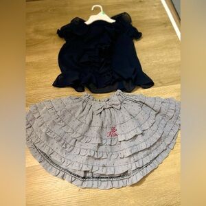 Mossimo skirt and ruffle top 2T
